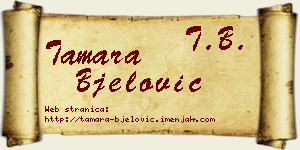 Tamara Bjelović vizit kartica